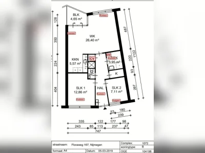 3-kamerflat van 78 m² in Nijmegen