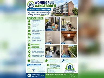 Zwolle: Gezellige flat te ruil